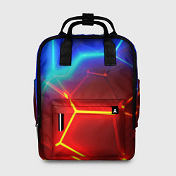 Рюкзак женский Красные плиты с ярким светом, цвет: 3D-принт