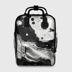 Рюкзак женский Чёрно-белая абстракция - кляксы, цвет: 3D-принт