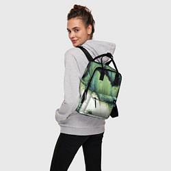 Рюкзак женский Зелено-черные пятна на светлом, цвет: 3D-принт — фото 2
