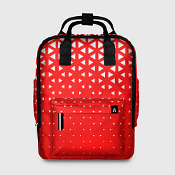 Рюкзак женский Геометрический градиент - красно-белый, цвет: 3D-принт