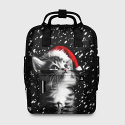 Рюкзак женский Милый котенок - первый снег, цвет: 3D-принт