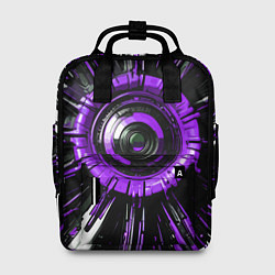 Рюкзак женский Чёрно-фиолетовая сфера киберпанк, цвет: 3D-принт