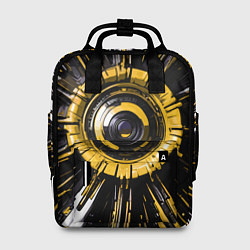 Рюкзак женский Чёрно-жёлтая сфера киберпанк, цвет: 3D-принт