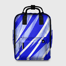 Рюкзак женский Абстрактный синий полосатый, цвет: 3D-принт