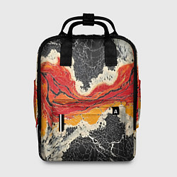 Рюкзак женский Красно-черная потертая текстура, цвет: 3D-принт
