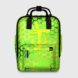 Рюкзак женский Doom кислотные соты лого, цвет: 3D-принт