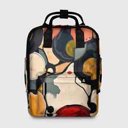Рюкзак женский Абстракция с кругами и краской, цвет: 3D-принт