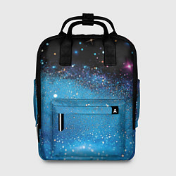 Женский рюкзак Синяя текстура из блестящих звездочек