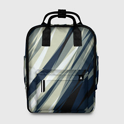 Рюкзак женский Синий с оливковым диагональные полосы, цвет: 3D-принт