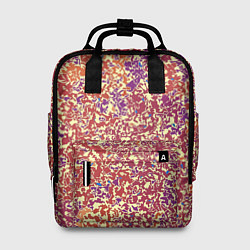 Женский рюкзак Оранжево-розовый пёстрый паттерн мелкий рисунок