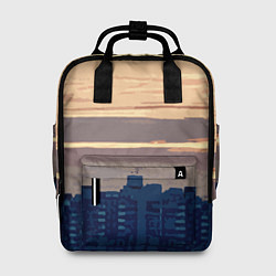 Рюкзак женский Городской пейзаж стилизованный, цвет: 3D-принт
