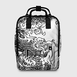 Рюкзак женский Татуировка дракона на белом, цвет: 3D-принт