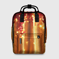 Женский рюкзак Красно-золотая волнистая текстура