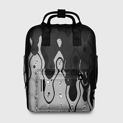 Рюкзак женский Чёрно-белый абстракция стекающаяся, цвет: 3D-принт