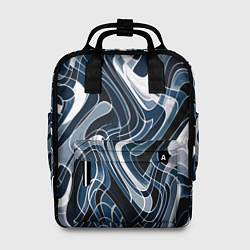 Рюкзак женский Тёмно-синий искажённая абстракция, цвет: 3D-принт