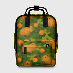 Женский рюкзак Камуфляж с капибарами