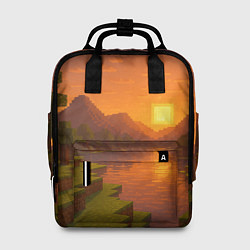 Рюкзак женский Закат - Minecraft, цвет: 3D-принт