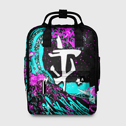 Рюкзак женский Doom самураи неоновая волна, цвет: 3D-принт