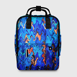 Рюкзак женский Сине-голубой стекающая абстракция, цвет: 3D-принт