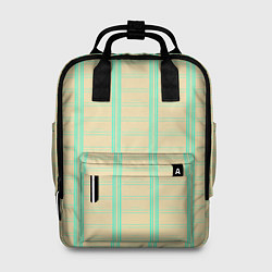Женский рюкзак Color beige cage blue stripes