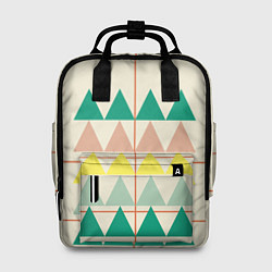 Рюкзак женский Абстрактный лес пирамидки с однотоном, цвет: 3D-принт