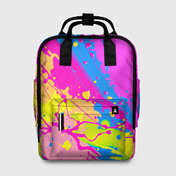 Рюкзак женский Яркая абстракция из розовых и голубых красок, цвет: 3D-принт