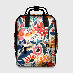 Рюкзак женский Простые цветы, цвет: 3D-принт