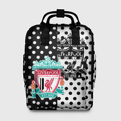 Женский рюкзак Liverpool черно белые точки