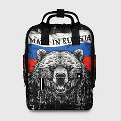Женский рюкзак Медведь на фоне Росийсского флага
