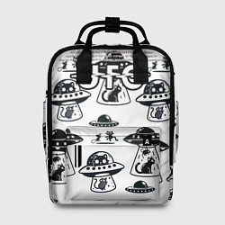 Рюкзак женский UFO и котики, цвет: 3D-принт