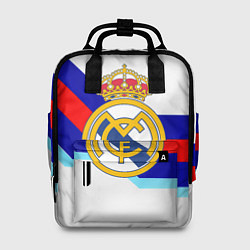 Рюкзак женский Real Madrid текстура полосы, цвет: 3D-принт