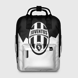 Рюкзак женский Ювентус черно белая геометрия, цвет: 3D-принт