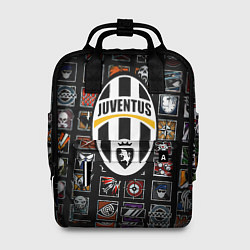 Рюкзак женский Juventus ачивки паттерн, цвет: 3D-принт