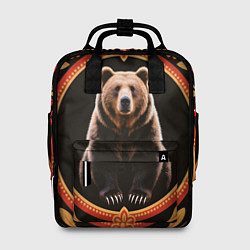 Рюкзак женский Медведь в орнаменте, цвет: 3D-принт