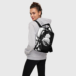 Рюкзак женский Реал Мадрид черно белые краски, цвет: 3D-принт — фото 2