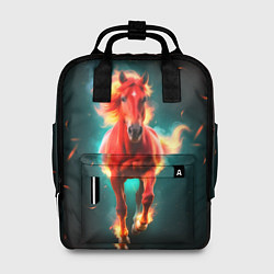 Женский рюкзак Светящаяся огненная лошадь