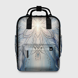 Рюкзак женский Ледяной перьевой орнамент со светом, цвет: 3D-принт