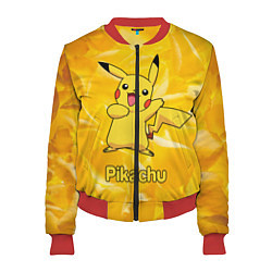 Бомбер женский Pikachu, цвет: 3D-красный