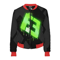 Бомбер женский Flipsid3: Black collection, цвет: 3D-красный