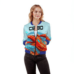Бомбер женский CS GO: AR Style, цвет: 3D-синий — фото 2