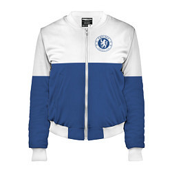 Бомбер женский Chelsea FC: Light Blue, цвет: 3D-белый