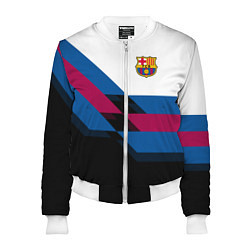 Бомбер женский Barcelona FC: Black style, цвет: 3D-белый