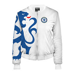 Бомбер женский FC Chelsea: White Lion, цвет: 3D-белый