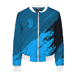 Бомбер женский FC Juventus: Blue Original, цвет: 3D-белый