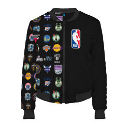 Бомбер женский NBA Team Logos 2, цвет: 3D-черный