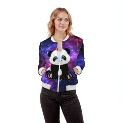 Бомбер женский Space Panda, цвет: 3D-белый — фото 2