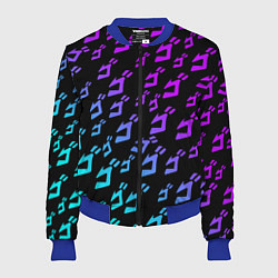 Бомбер женский JOJOS BIZARRE ADVENTURE NEON PATTERN НЕОН УЗОР, цвет: 3D-синий