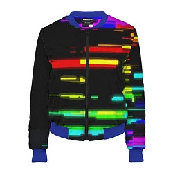 Бомбер женский Color fashion glitch, цвет: 3D-синий