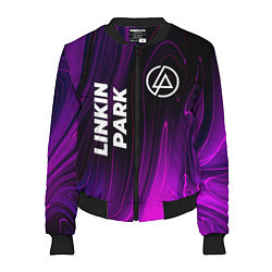 Бомбер женский Linkin Park violet plasma, цвет: 3D-черный