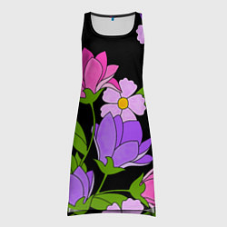 Туника женская Ночные цветы, цвет: 3D-принт